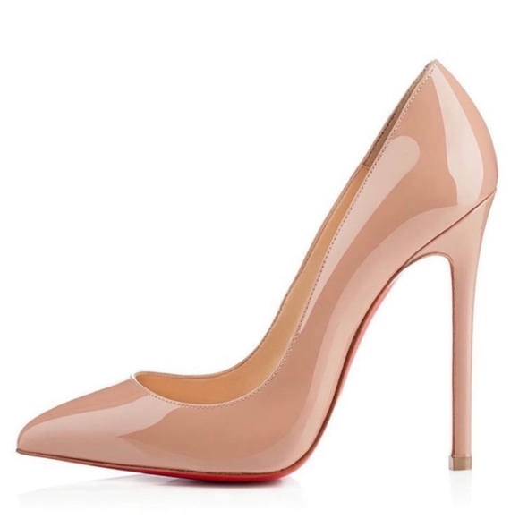 Christian Louboutin Nude Patent Leather Heels - Picture 1 of 12